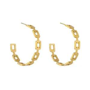 18K Gold Chain Hoop Earrings,Gold Hoop Earrings,Hoop Earrings,Chain Earrings,Chain Hoops,Minimalist Earrings,Chain Hoop Earring,Statement