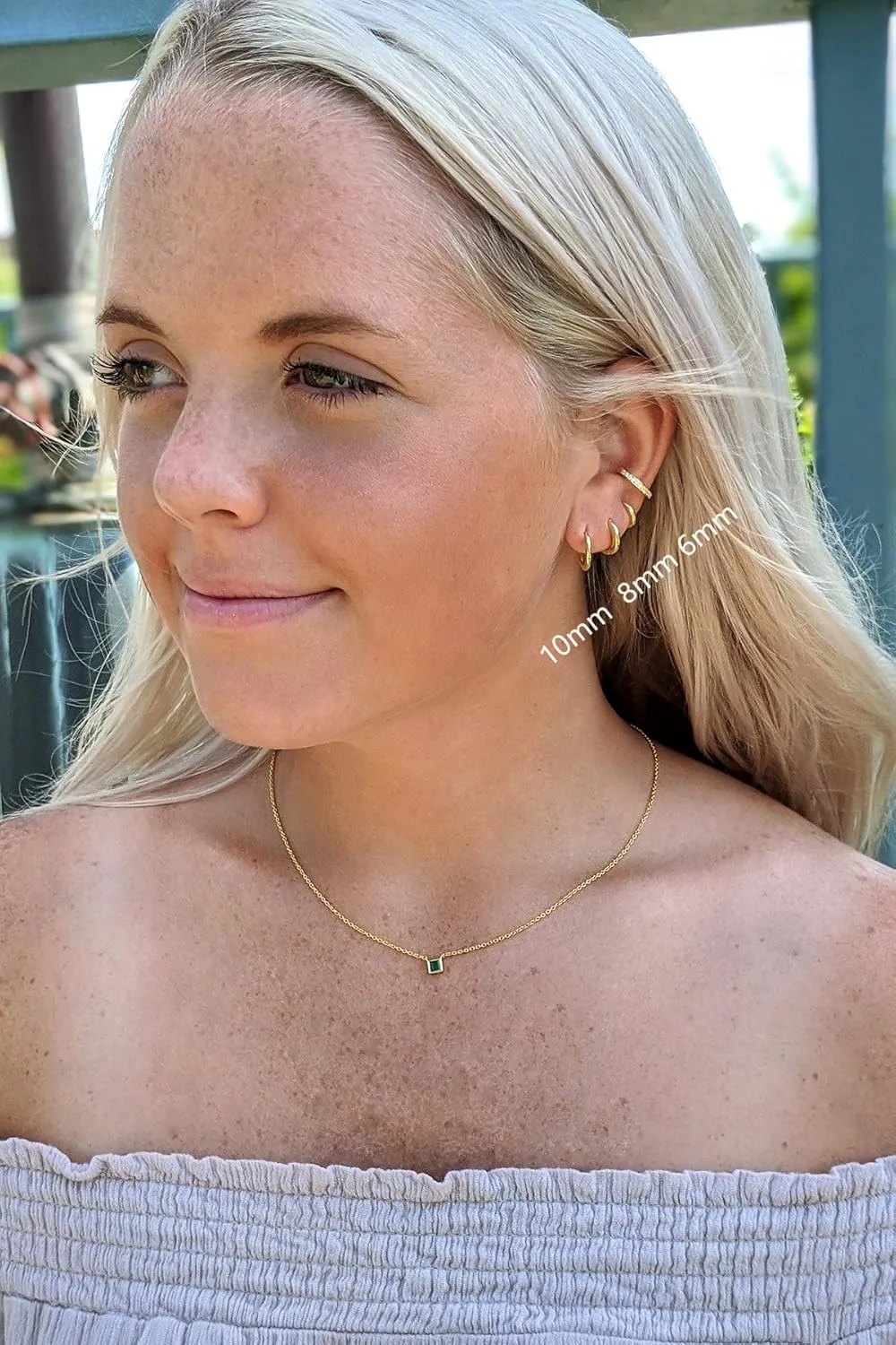 18K Gold Plated Sterling Silver Small Hoop Earrings Ring Cuff Ear Huggies | Simple Mini Hoops | Minimalist Second Hole Hoops Cartilage Hoop