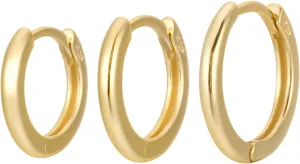 18K Gold Plated Sterling Silver Small Hoop Earrings Ring Cuff Ear Huggies | Simple Mini Hoops | Minimalist Second Hole Hoops Cartilage Hoop