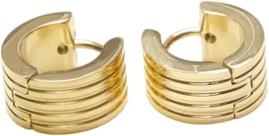 18K Gold Plated Titanium Huggie Hoops, Timeless Gold Hoops, Never Tarnish