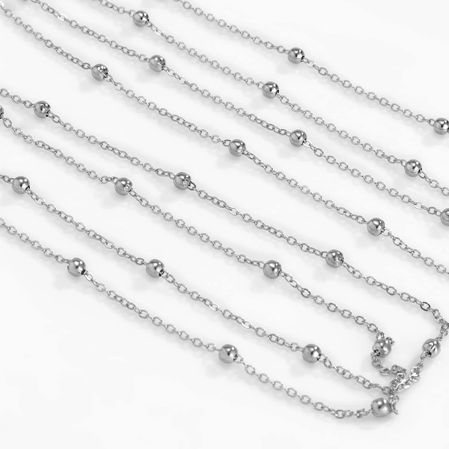 2 Layer Minimalist Necklaces for Women, Simple Long Chain Long Layered Gold Necklaces for Women Trendy