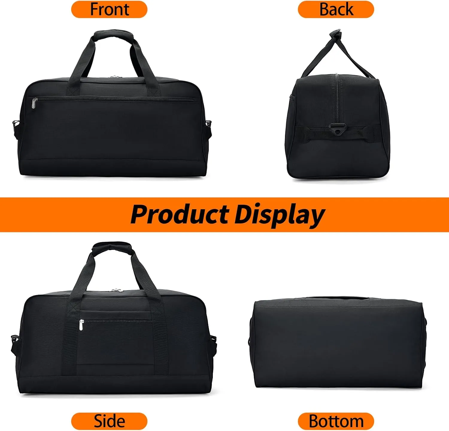 25 inch Travel Duffle Bag for Men - 40L Weekender Overnight Bag for Gym Sport - Black