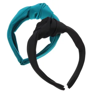 2pcs Wide Knotted Headbands for Women Girls Soft Accessories Comfortable Elastic Headdress Peacock for Parties Daily Wear