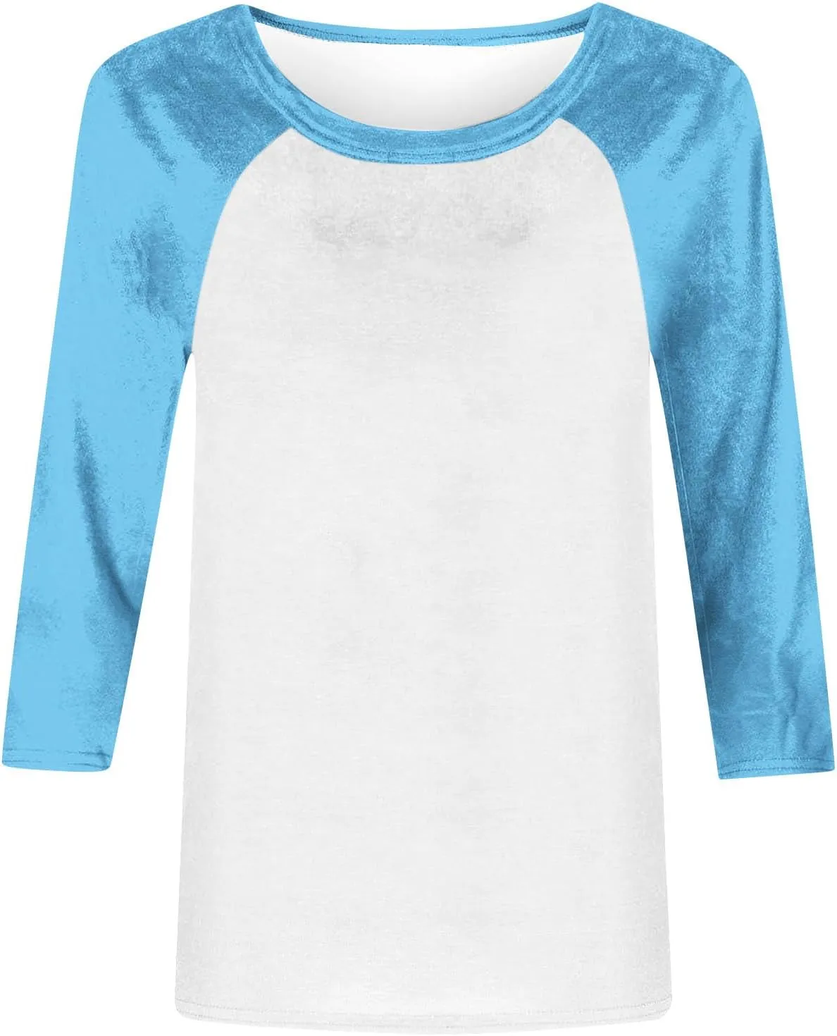 3/4 Sleeve Tops for Women Contrast Crewneck Casual Trendy Shirts Summer Jersey Sports Blouses Baseball Tee