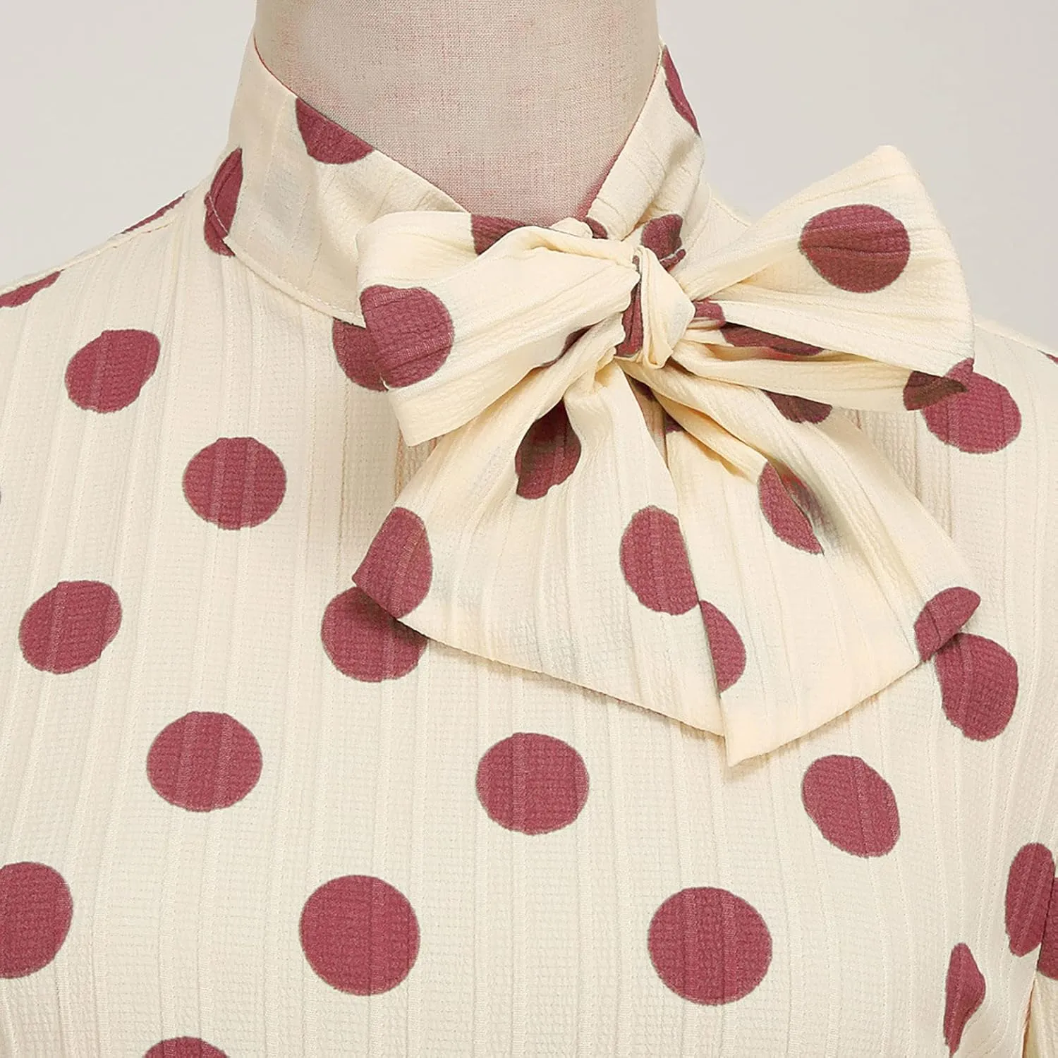 50s Style Dresses for Women Vintage 2024 Long Sleeve Polka Dot Swing Rockabilly Midi Dresses Garden Party Dress
