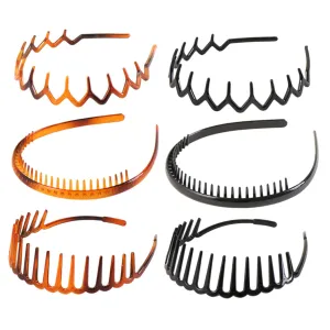 6 Pack Skincare Headband Spa Face Wash Headwear Elastic Toothed Hairpin Unisex Fashionable Hair Hoops