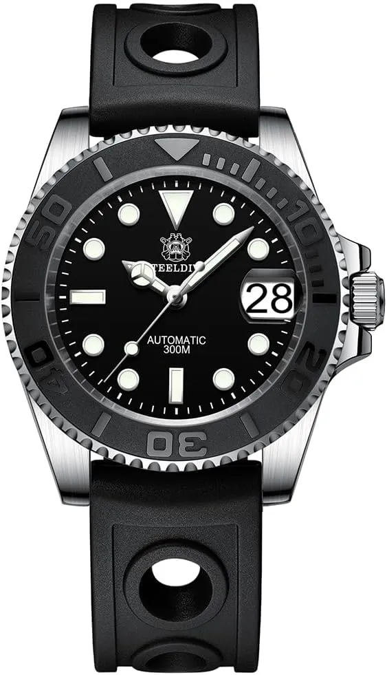 ACHARD AMOY Men Diver Watch 41MM Automatic Mechanical Wristwatch Military 30ATM C3 Luminous Sapphire Mirror NH35