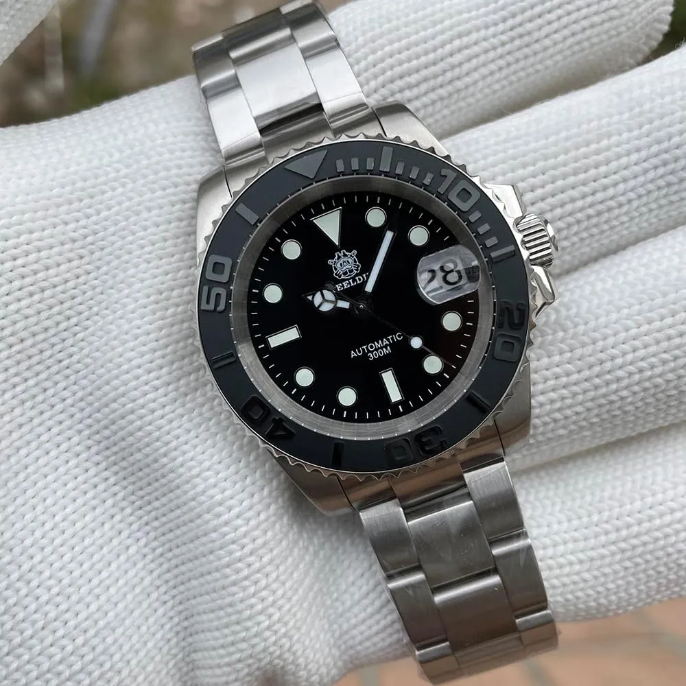 ACHARD AMOY Men Diver Watch 41MM Automatic Mechanical Wristwatch Military 30ATM C3 Luminous Sapphire Mirror NH35