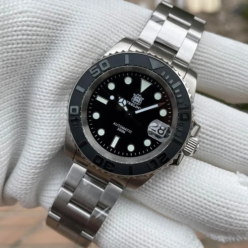 ACHARD AMOY Men Diver Watch 41MM Automatic Mechanical Wristwatch Military 30ATM C3 Luminous Sapphire Mirror NH35