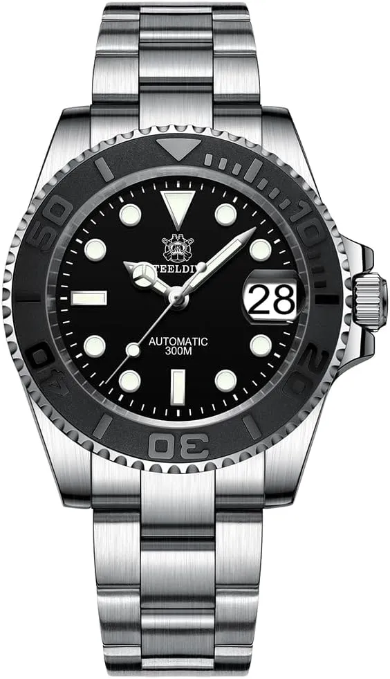 ACHARD AMOY Men Diver Watch 41MM Automatic Mechanical Wristwatch Military 30ATM C3 Luminous Sapphire Mirror NH35