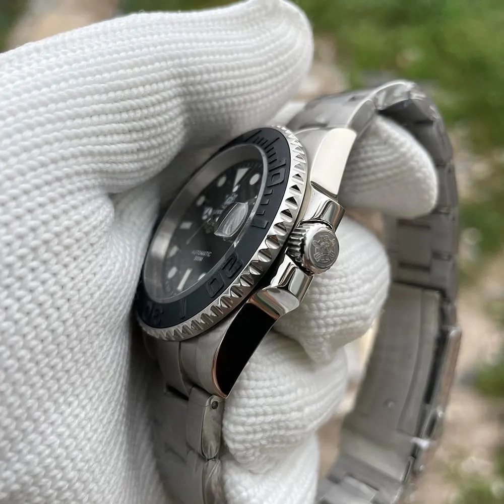 ACHARD AMOY Men Diver Watch 41MM Automatic Mechanical Wristwatch Military 30ATM C3 Luminous Sapphire Mirror NH35