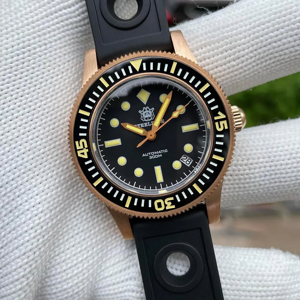 ACHARD AMOY Men Diver Watch 41mm Bronze Diver Automatic Mechanical Wristwatch 30ATM C3 Luminous Sapphire Mirror NH35
