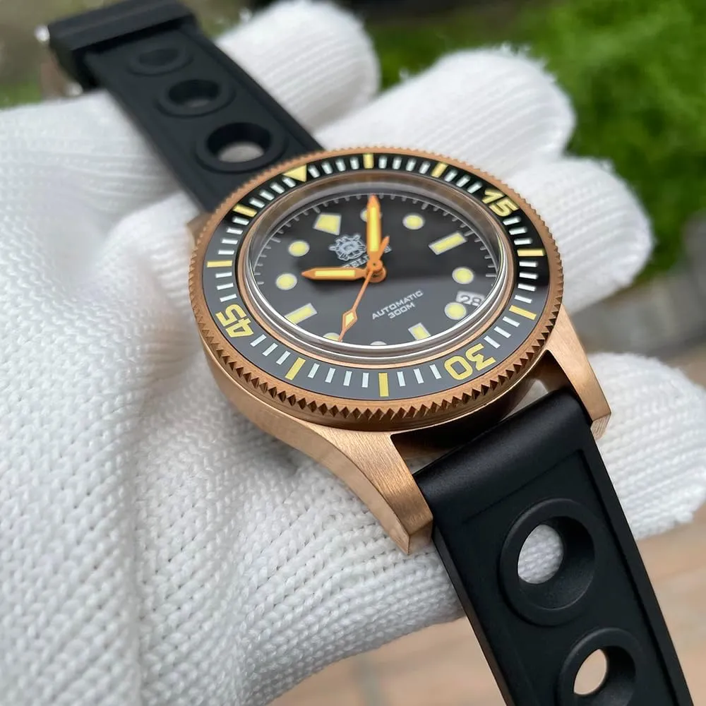 ACHARD AMOY Men Diver Watch 41mm Bronze Diver Automatic Mechanical Wristwatch 30ATM C3 Luminous Sapphire Mirror NH35