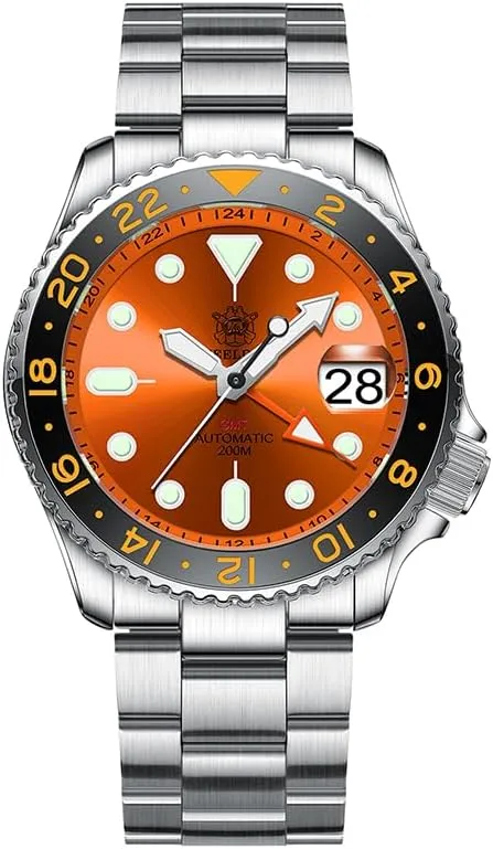 ACHARD AMOY Men GMT Watch Luxury 42mm Automatic Mechanical Wristwatch Diver 20GMT BGW-9 / C3 Luminous Sapphire NH34 Ceramic Bezel (GMT Watch 1)