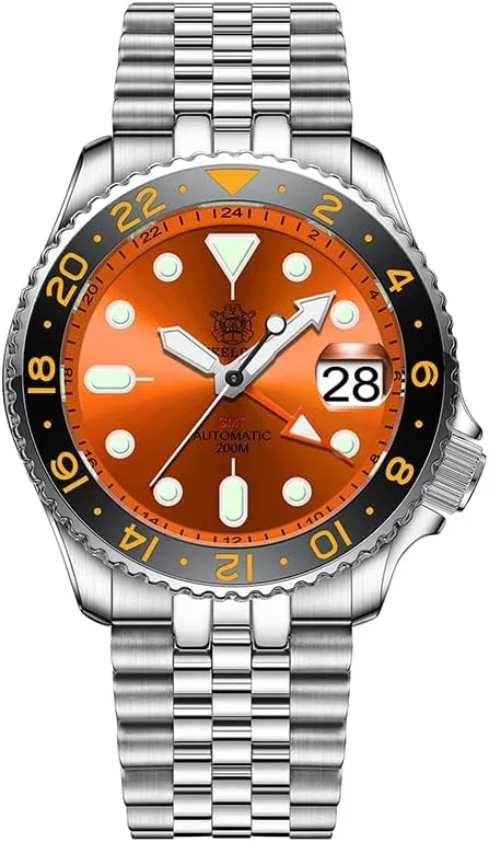 ACHARD AMOY Men GMT Watch Luxury 42mm Automatic Mechanical Wristwatch Diver 20GMT BGW-9 / C3 Luminous Sapphire NH34 Ceramic Bezel (GMT Watch 3)