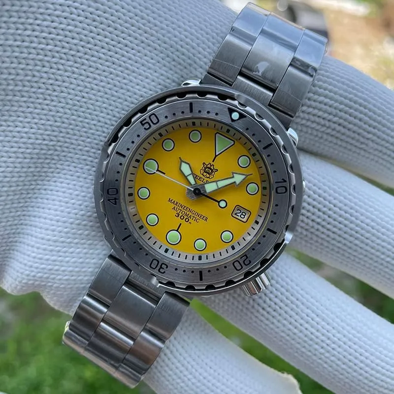 ACHARD AMOY Mens Diver Watches 47.5mm Tuna Automatic Mechanical Wristwatch Diver 30ATM C3 Luminous Sapphire NH35 Steel Bezel