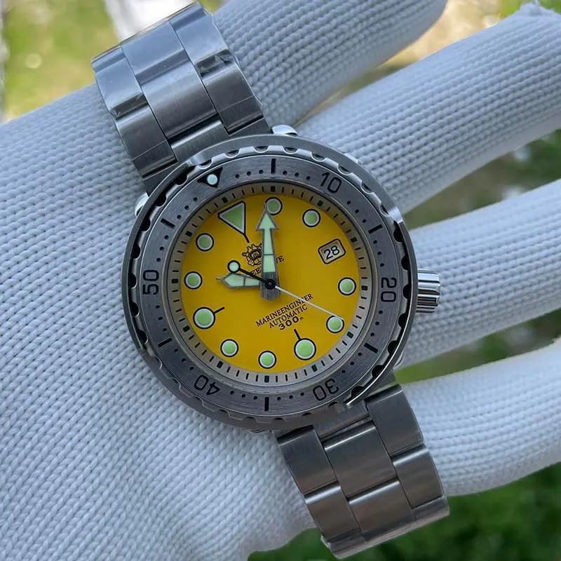 ACHARD AMOY Mens Diver Watches 47.5mm Tuna Automatic Mechanical Wristwatch Diver 30ATM C3 Luminous Sapphire NH35 Steel Bezel