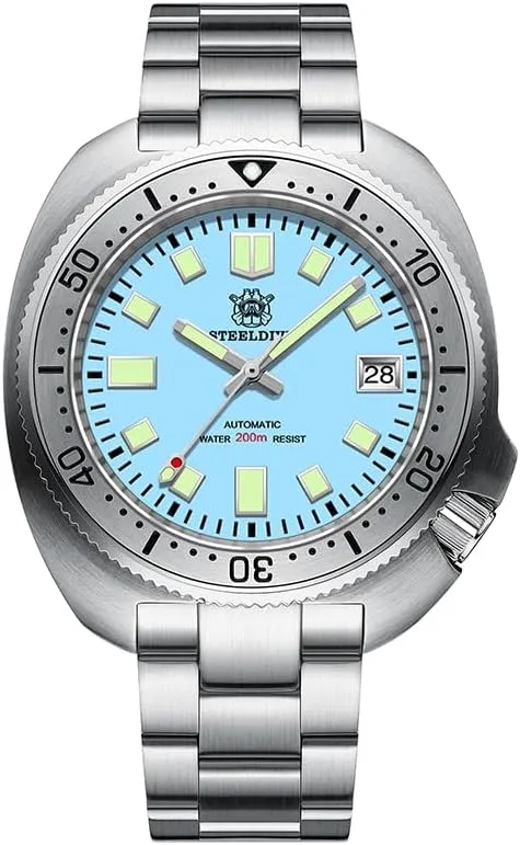 ACHARD AMOY Mens Diver Watches Automatic Watch Turtle 20ATM Mechanical Wristwatch C3 Luminous Sapphire NH35 Steel Bezel