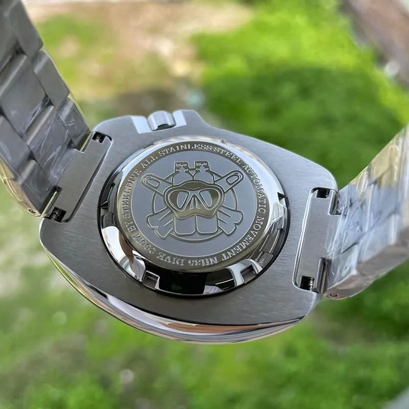 ACHARD AMOY Mens Diver Watches Automatic Watch Turtle 20ATM Mechanical Wristwatch C3 Luminous Sapphire NH35 Steel Bezel