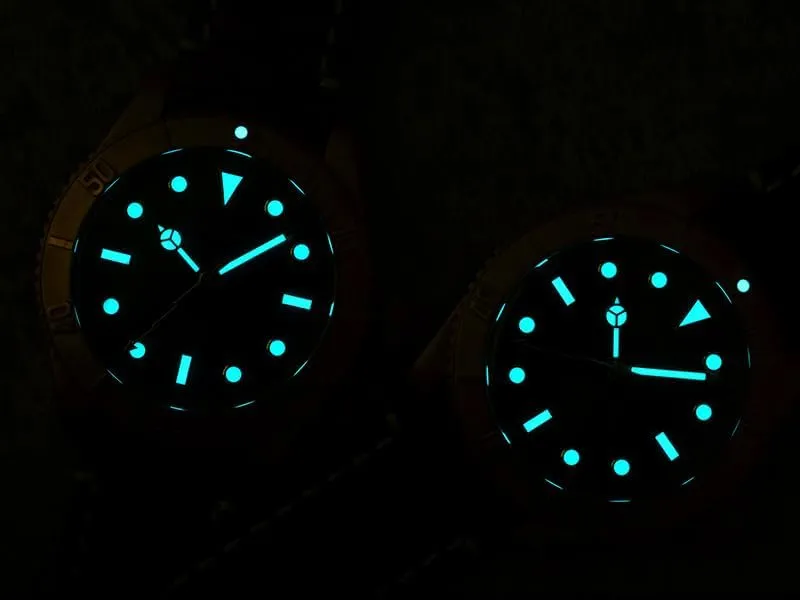 ACHARD Baltany Men Bronze Watch 44MM Sport Automatic Mechaical Wristwatch Military Diver 20ATM Sapphire C3 Green Luminous NH38 Bronze Bezel