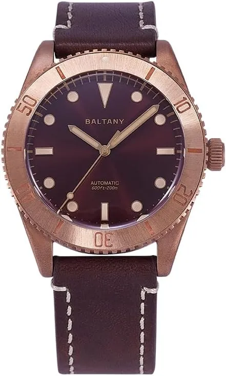 ACHARD Baltany Men Bronze Watch 44MM Sport Automatic Mechaical Wristwatch Military Diver 20ATM Sapphire C3 Green Luminous NH38 Bronze Bezel