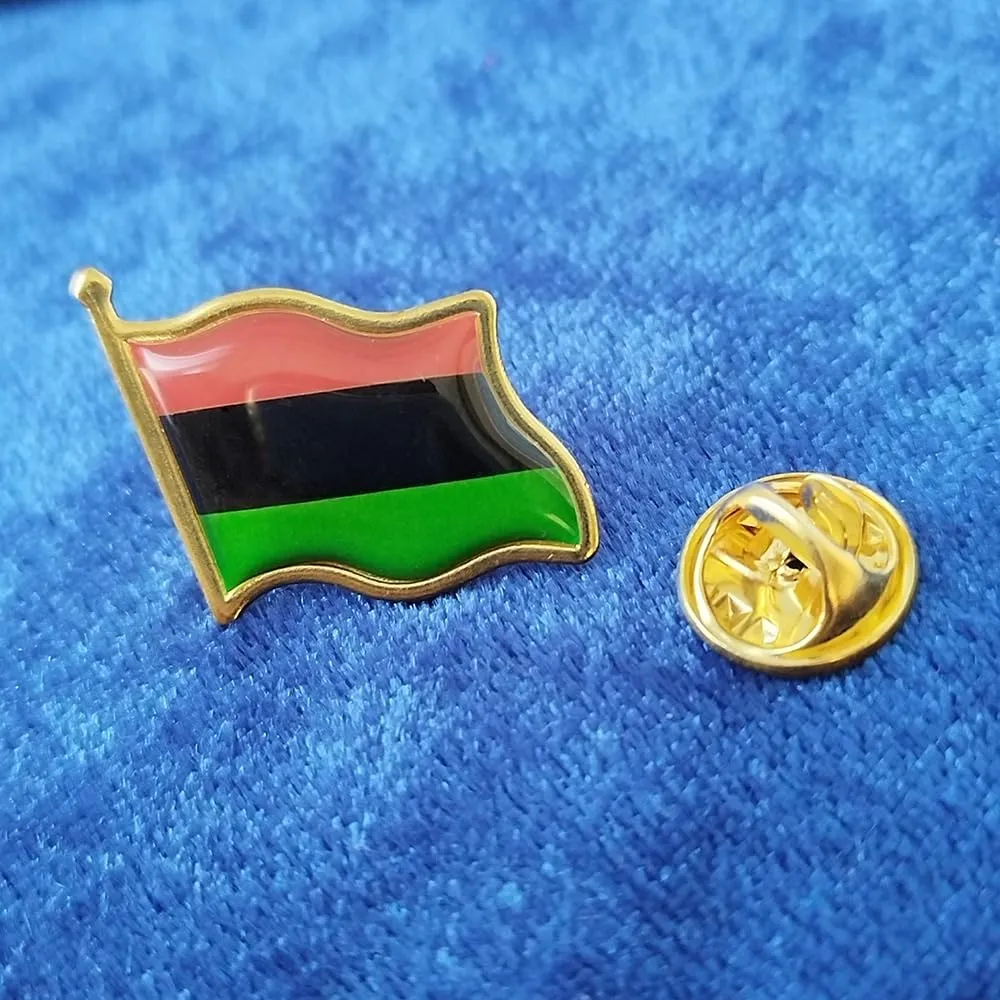 African American Flag Lapel pins Badge Pan African Flag pins for suit jacket backpack