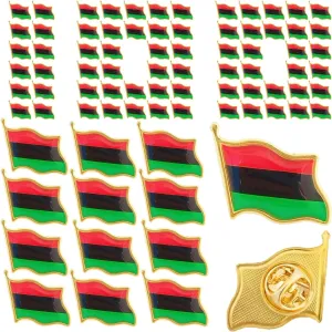 African American Flag Lapel pins Badge Pan African Flag pins for suit jacket backpack