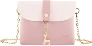 AISPARKY Small Crossbody Purse, PU Leather Small Purse for Girls With Pendant With Strap/Gold Chain Strap