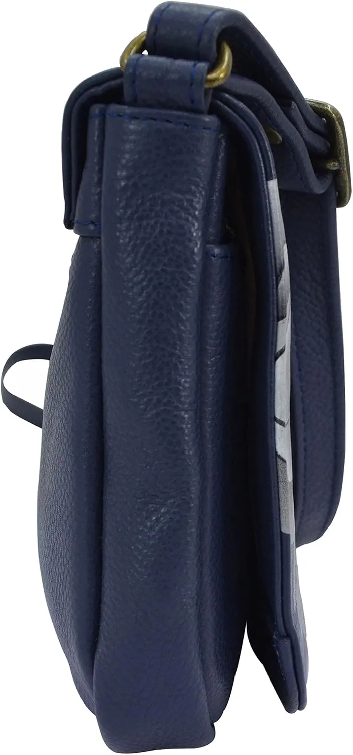 Anna by Anuschka Women's Hand Painted Genuine Leather Flap Crossbody