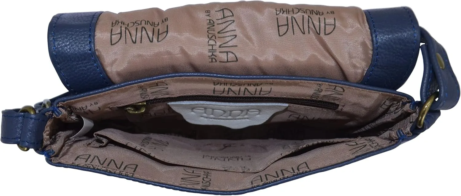Anna by Anuschka Women's Hand Painted Genuine Leather Flap Crossbody