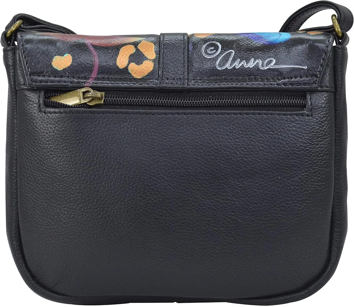 Anna by Anuschka Women's Hand Painted Genuine Leather Flap Crossbody