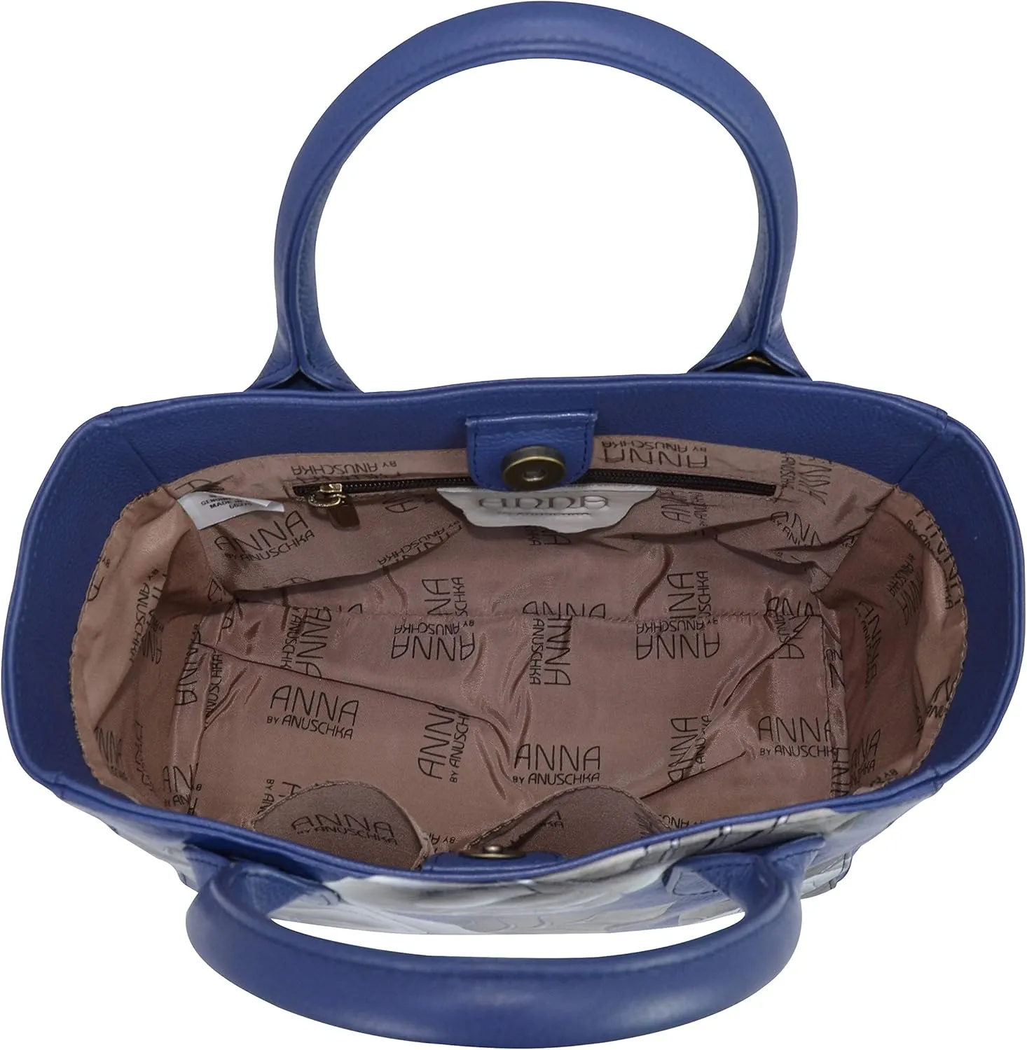 Anna by Anuschka Womens Hand Painted Genuine Leather Small Convertible Tote - Double Short Handle, Removable Crossbody Strap