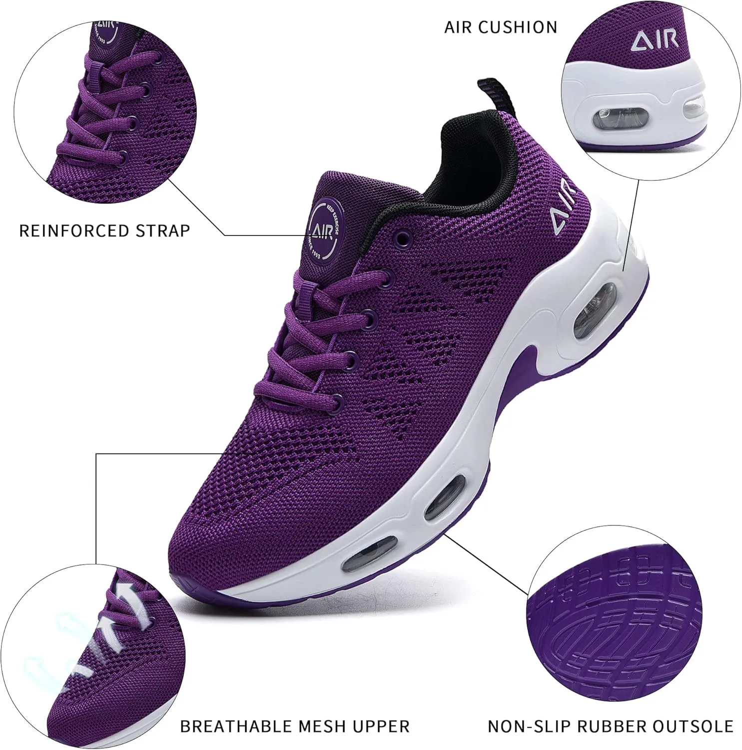 AUPERF Women Air Running Shoes Athletic Tennis Walking Shoes Lightweight Fashion Sneakers for Gym Sport Jogging