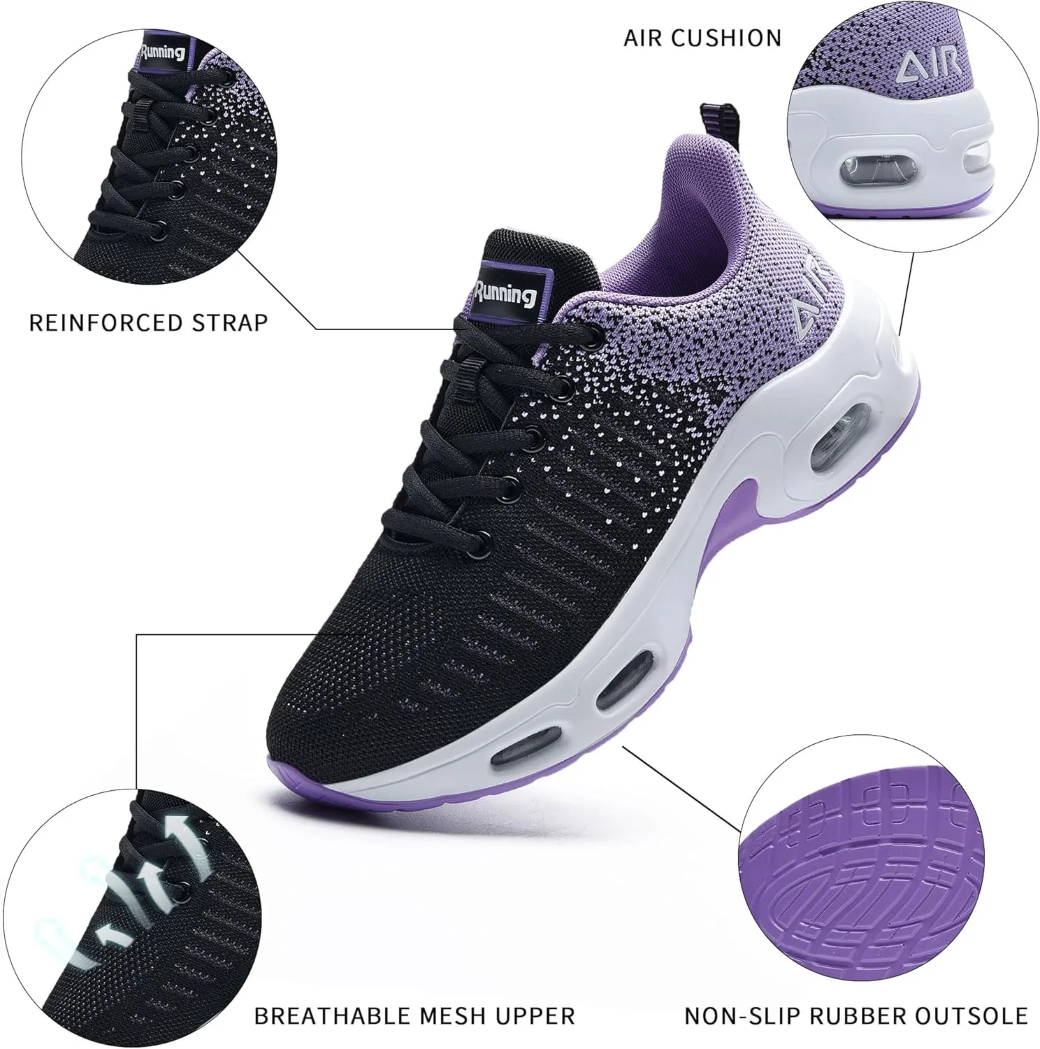 AUPERF Women Air Running Shoes Athletic Tennis Walking Shoes Lightweight Fashion Sneakers for Gym Sport Jogging