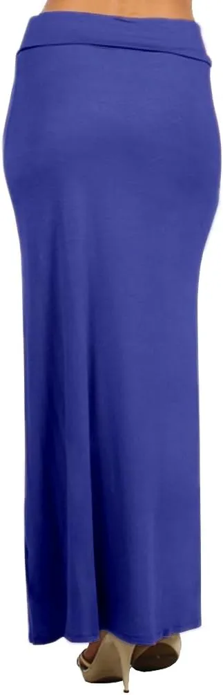 Belle Donne- Maxi Skirt, Women's Maxi Skirt Stretchy Full Length Skirt, Solid Color Long Womens Fall Skirts