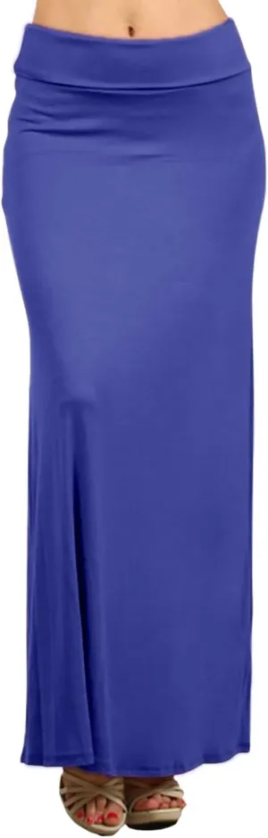 Belle Donne- Maxi Skirt, Women's Maxi Skirt Stretchy Full Length Skirt, Solid Color Long Womens Fall Skirts
