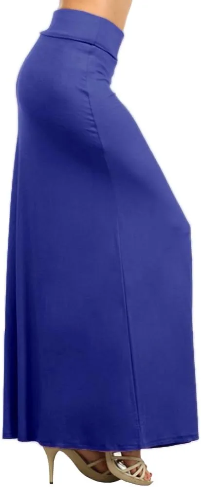 Belle Donne- Maxi Skirt, Women's Maxi Skirt Stretchy Full Length Skirt, Solid Color Long Womens Fall Skirts