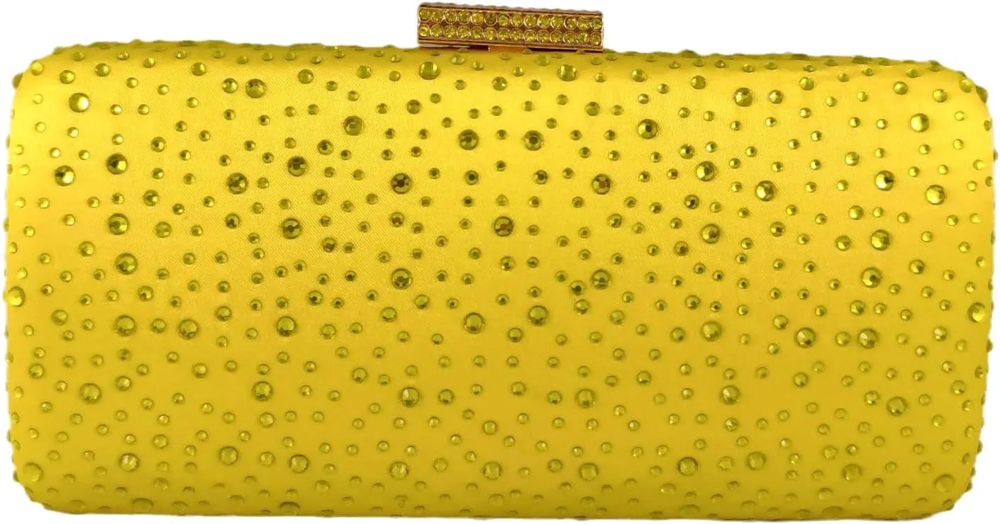 Boutique De FGG Elegant Women Crystal Clutch Purse Formal Evening Bags Wedding Handbags Cocktail Rhinestone Clutch Purse,Mini