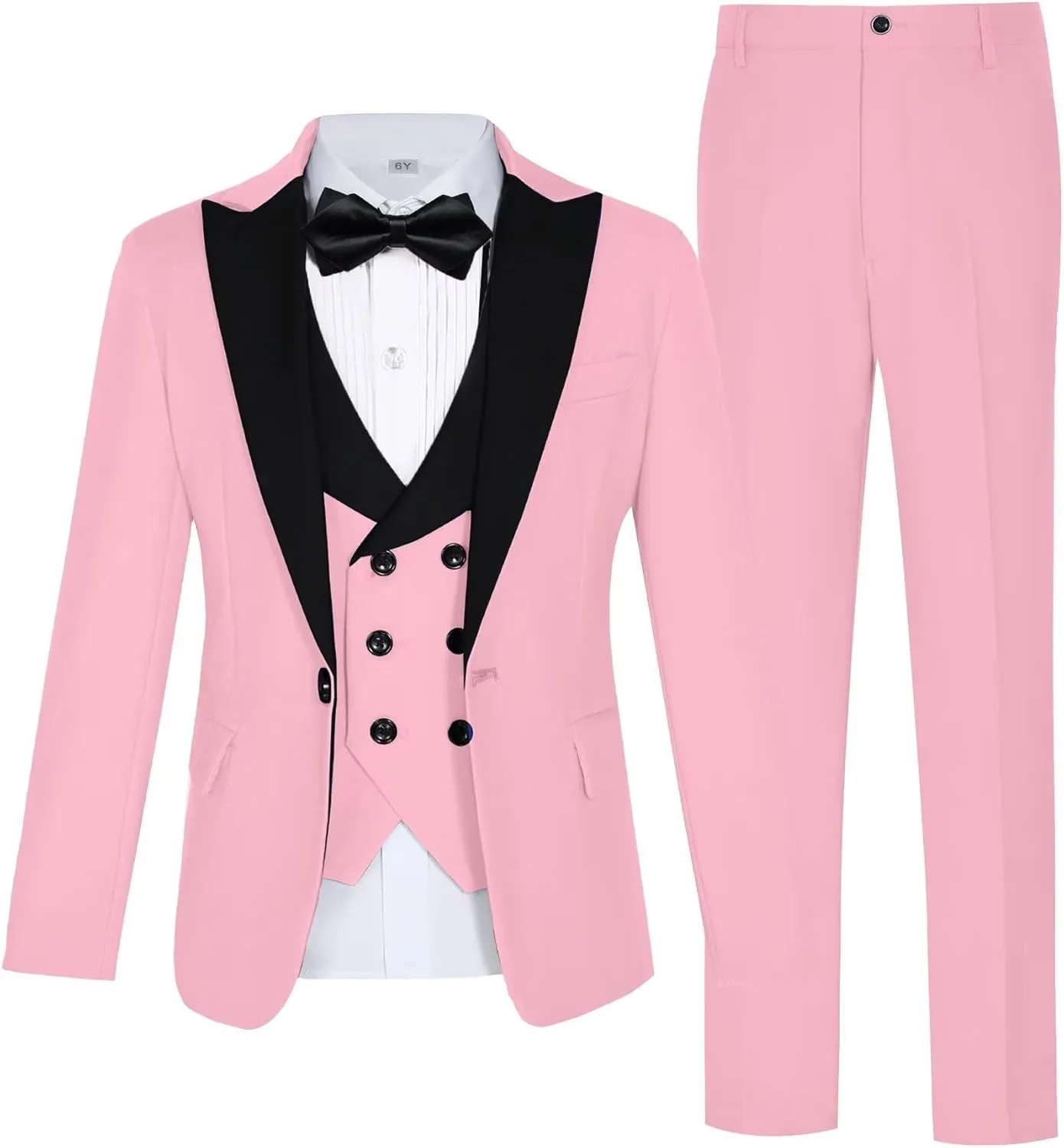 Boys Suits Slim Fit 5 Piece Toddler Tuxedo Suit Set for Teen Boy Formal Dress Clothes Peaked Lapel Kids Wedding Outfit