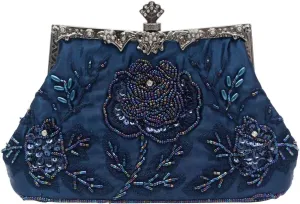 Bridal Wedding Purse Exquisite Handmade Embroidery Floral Shoulder Vintage Evening Pearl Clutch for Women Handbag