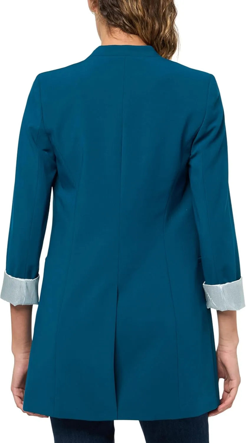 Calvin Klein Women's Infinite Stretch 3/4 Buttoned Sleeves Suits Blazer