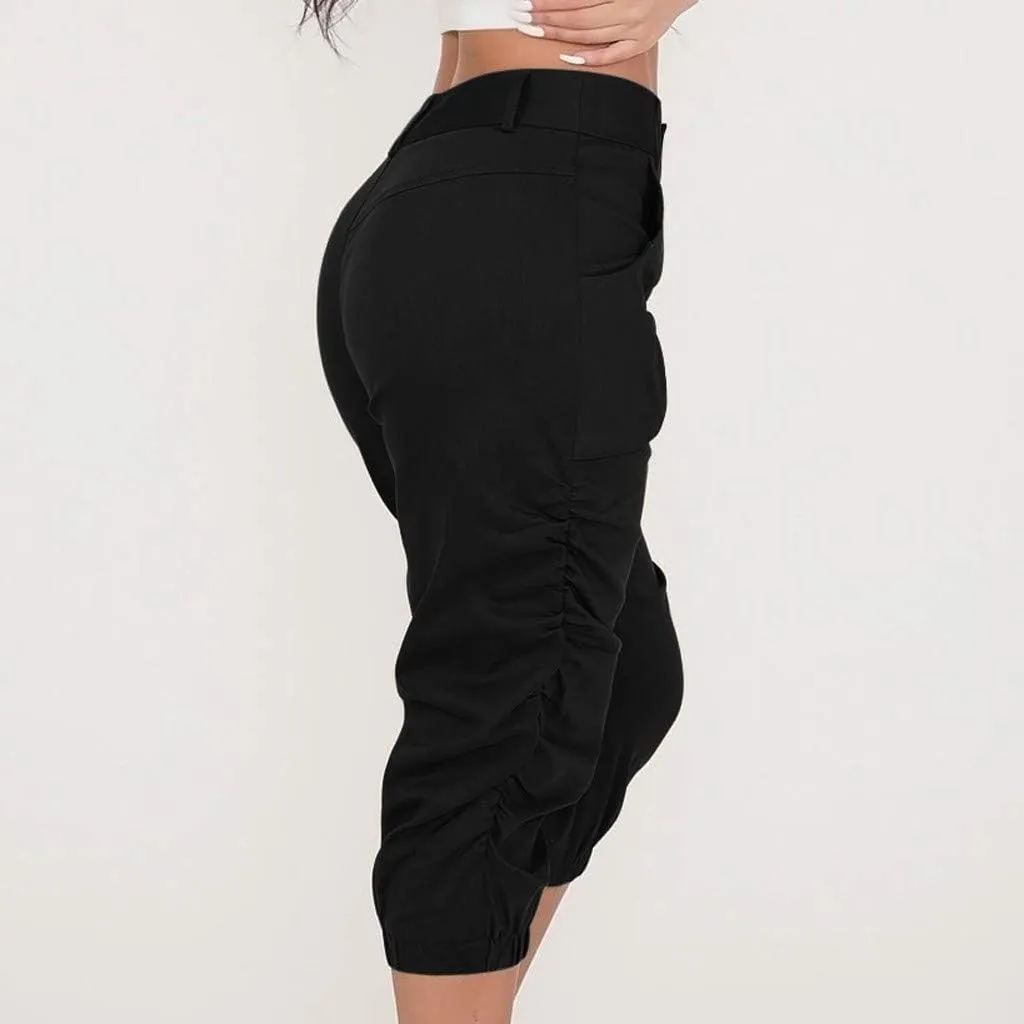 Cargo Joggers Women's Relaxed Fit Stretch Cargo Straight Pant Casual High Waist Military Outdoor Trousers Sweatpants