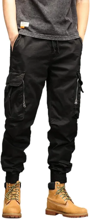 Cargo Pants for Men Relaxed Fit Sweatpants with Pockets Drawstring Athletic Pants Joggers Running Sports Sweatpants