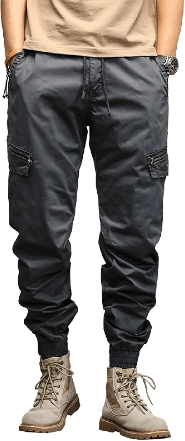 Cargo Pants for Men Relaxed Fit Sweatpants with Pockets Drawstring Athletic Pants Joggers Running Sports Sweatpants