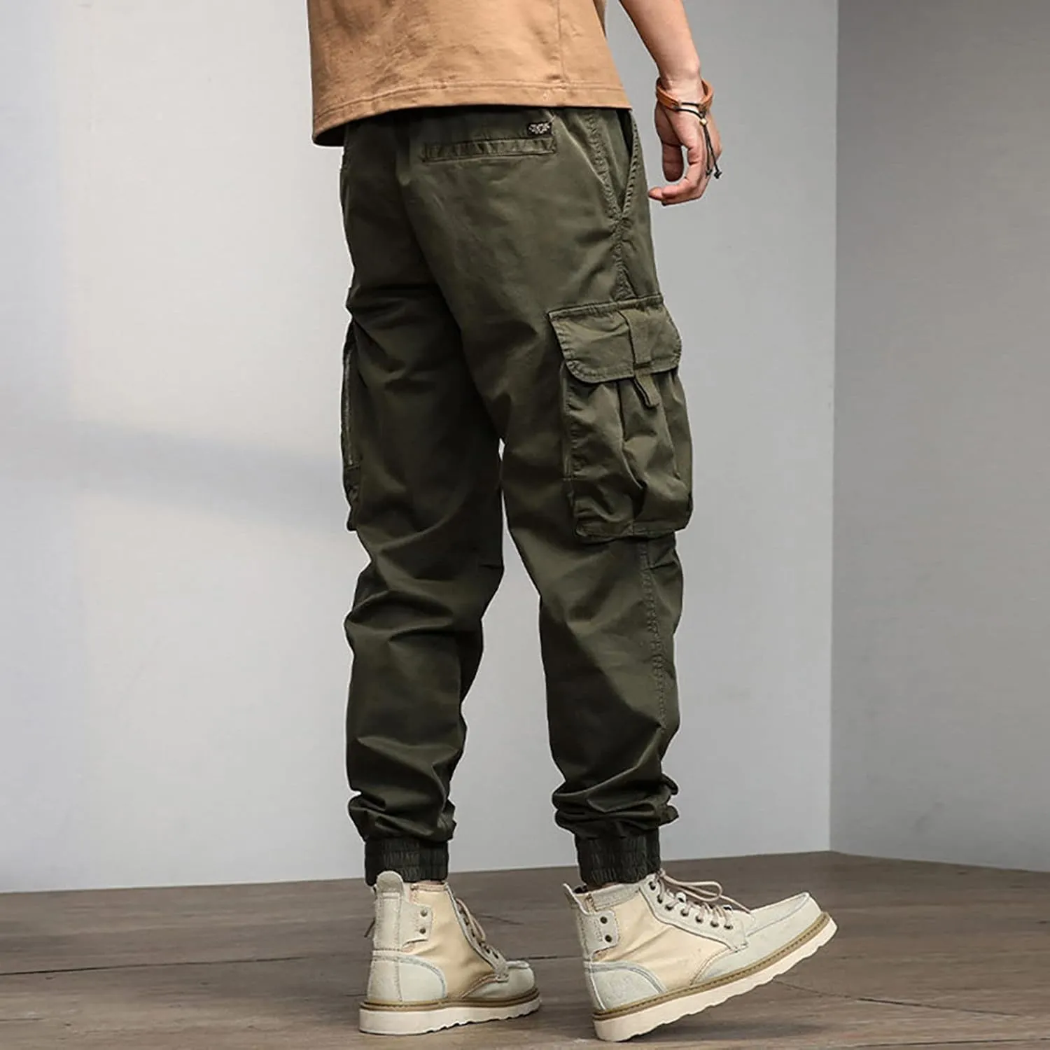 Cargo Pants for Men Relaxed Fit Sweatpants with Pockets Drawstring Athletic Pants Joggers Running Sports Sweatpants