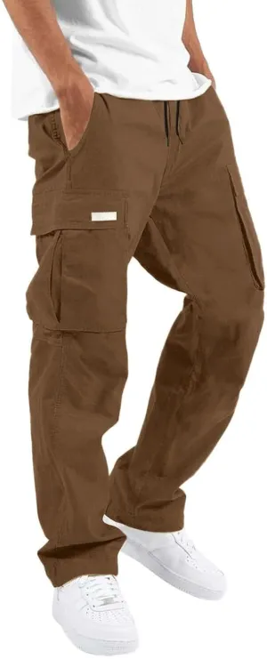 Cargo Sweatpants for Men Baggy Vintage Relaxed Fit Work Pants Casaul Oversized Lightweight Straight Cargo Pants