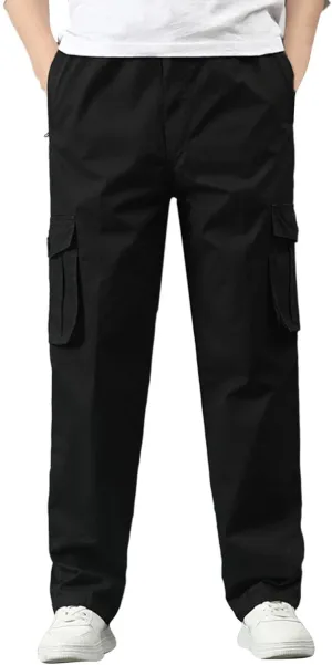 Cargo Sweatpants for Men Big and Tall Relaxed Fit Straight Leg Cargo Pant Men's Relaxed Fit Stretch Cargo Pant Men's