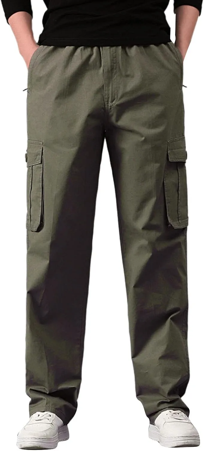 Cargo Sweatpants for Men Big and Tall Relaxed Fit Straight Leg Cargo Pant Men's Relaxed Fit Stretch Cargo Pant Men's