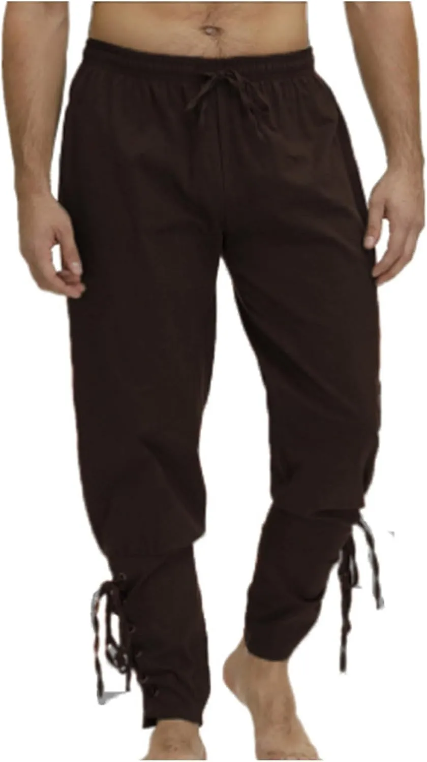 Casual Pants for Mens Linen Pants Summer Beach Pants Drawstring Yoga Pants Loose Fit Elastic Waist Pants