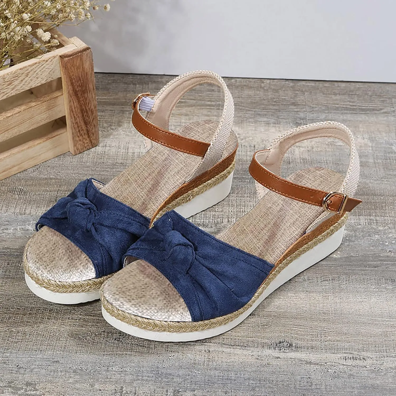 Cathalem Summer Sandals for Women 2024 Open Toe Sandals Walking Slippers with Arch Support Wedge Sandals Summer Dressy